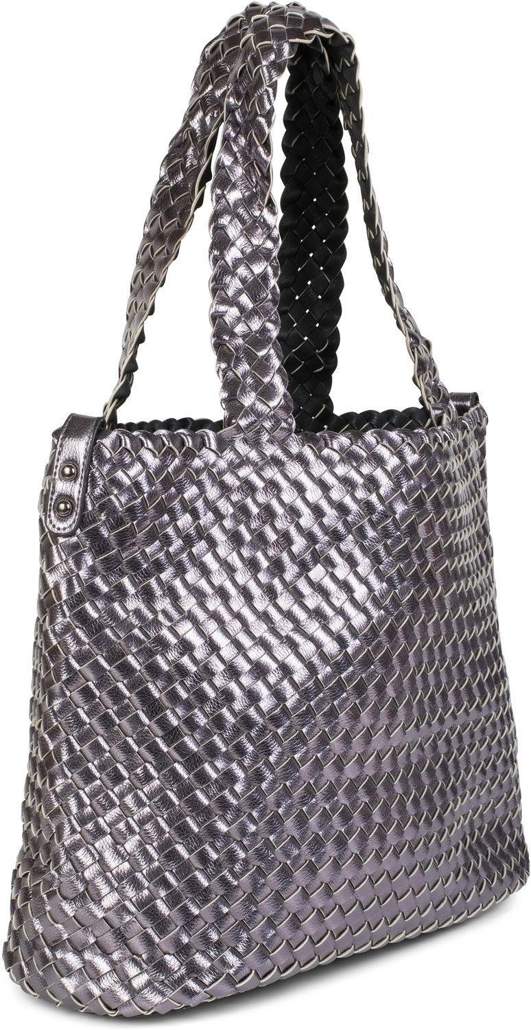 styleBREAKER Schultertasche Große XXL Wendetasche geflochten (2-tlg) günstig online kaufen