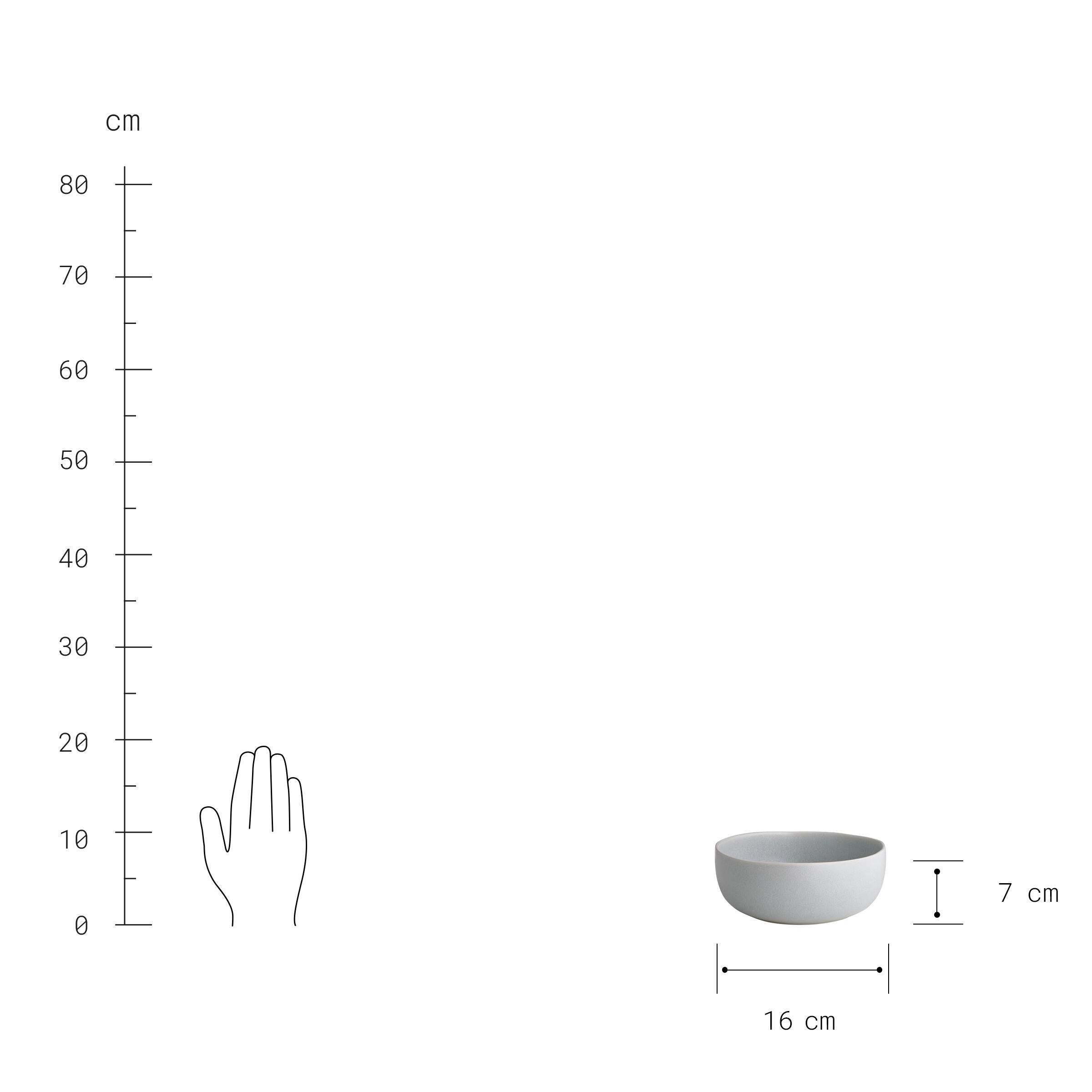 8-tlg., NOVA aus Geschirr Single Glasur, Steinzeug Frühstücksset in CASA reaktive BUTLERS Frühstücksset Grau - Geschirr-Set 8-teiliges Steinzeug,