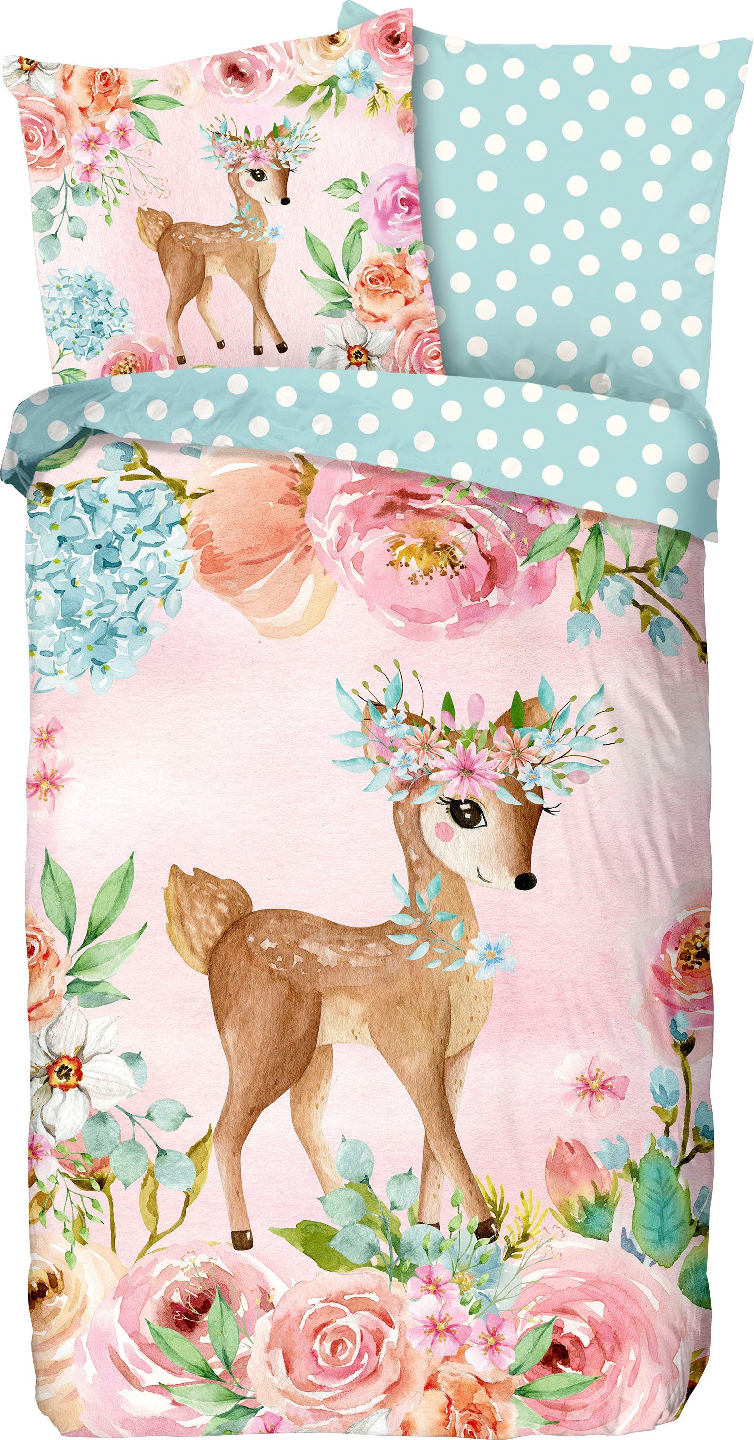 good morning Kinderbettwäsche Sweet2, Renforcé, 2 teilig, Baumwolle, 135x20 günstig online kaufen