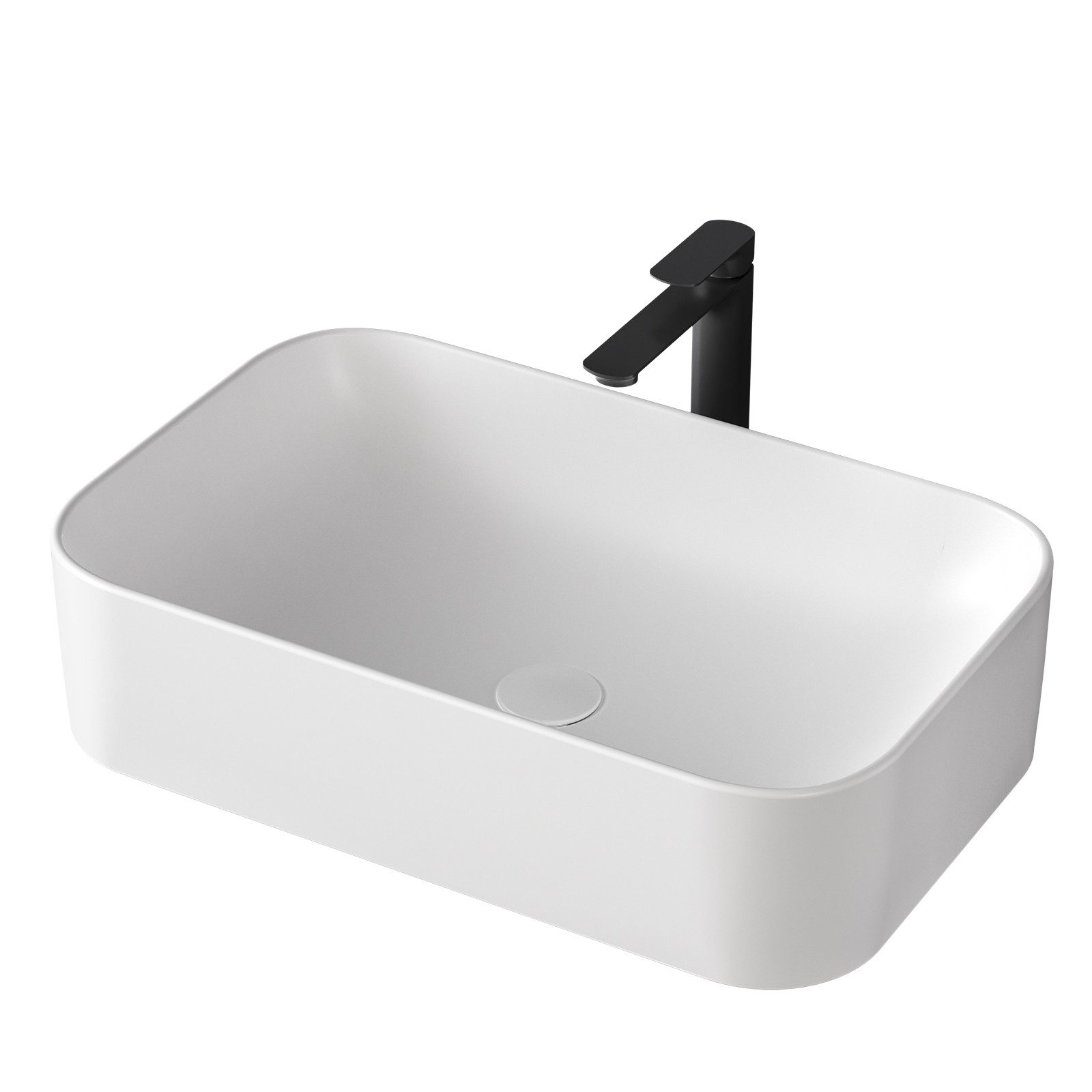 EMKE Aufsatzwaschbecken Eckiger Waschbecken Keramik Waschbecken günstig online kaufen