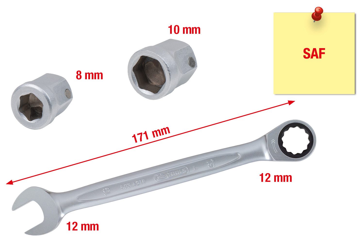 Thumbnail - KS Tools Ratsche Bremskolben Spezial-Steckschlüssel-Satz für WABCO und Knorr Scheibenb