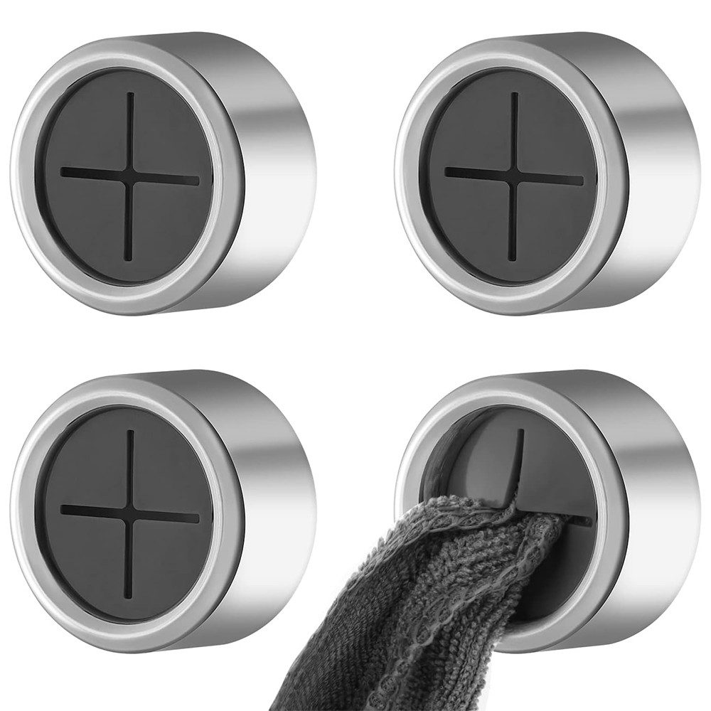 TUWENA Handtuchklemme Geschirrtuchhalter, 4 Stück Handtuchhalter Set, Runden Handtuchklemme, Handtuchhaken Handtuchklemme für Küche, Bad, Haushalt Glatte Wände