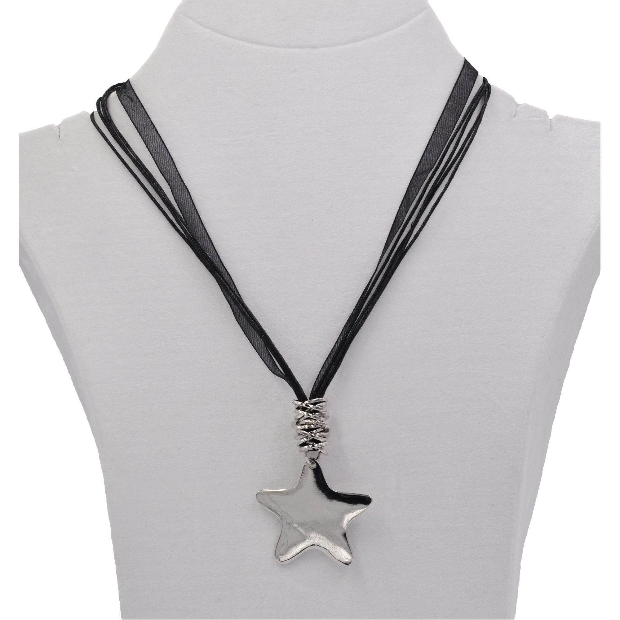 Steuer Kette mit Anhänger Metall Stern Textilband günstig online kaufen