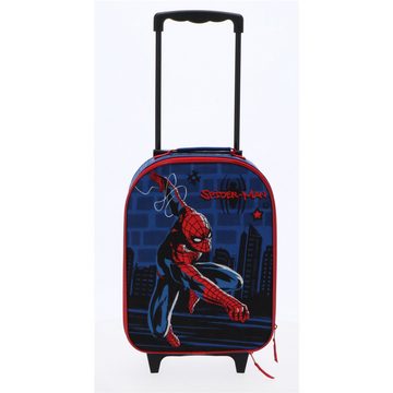 MARVEL Trolley Marvel Spiderman Kinder 2tlg Set Kinderkoffer Koffer Reisekissen, 2 Rollen