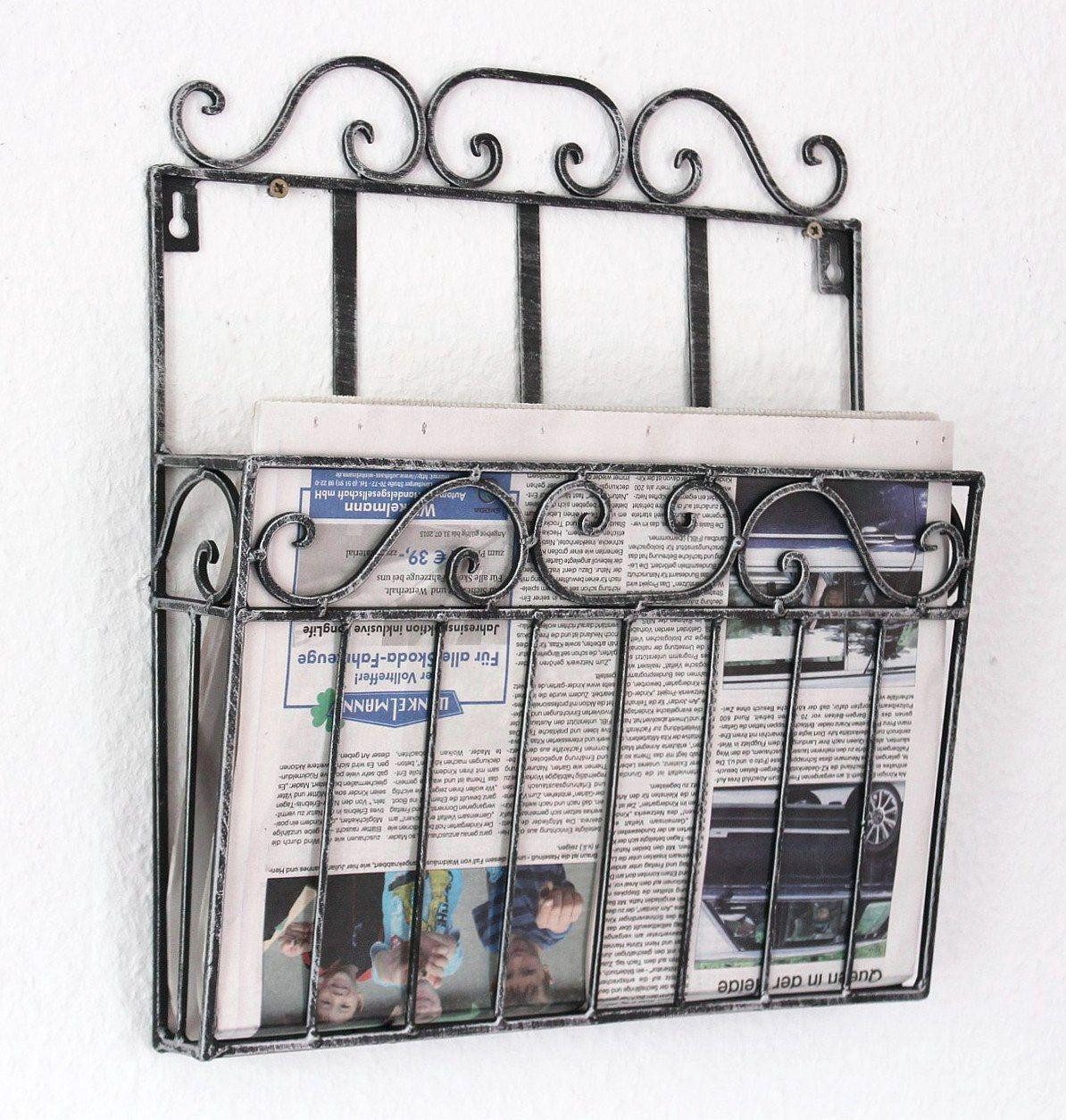 DanDiBo Zeitungsständer Wandregal 09913 Magazinhalter 38 cm Küchenregal Zeitungshalter