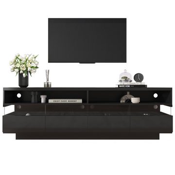 REDOM Lowboard TV-Schrank (Breite: 173,5cm), TV-Ständer hochglanz mit LED