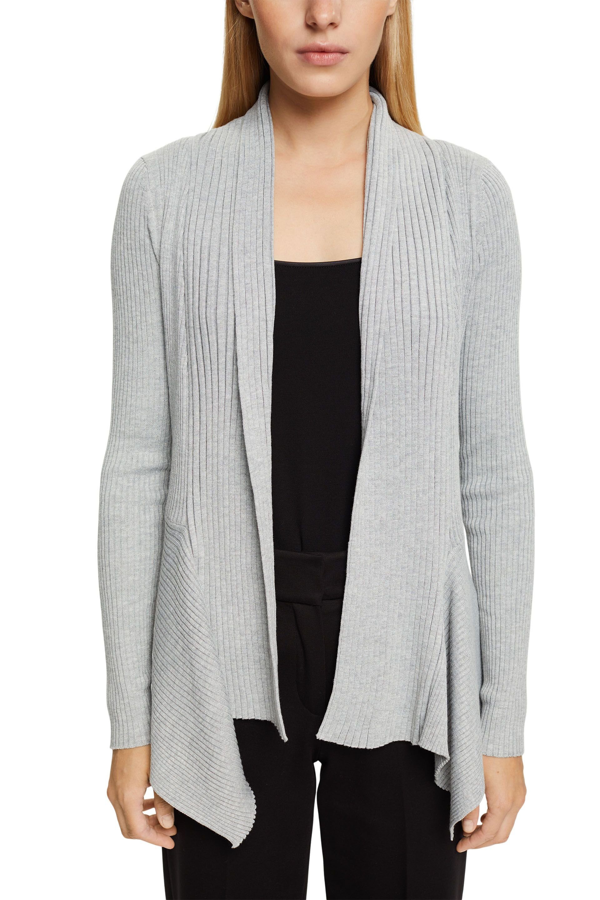 Cardigan gerippter grey 5 Esprit Cardigan light