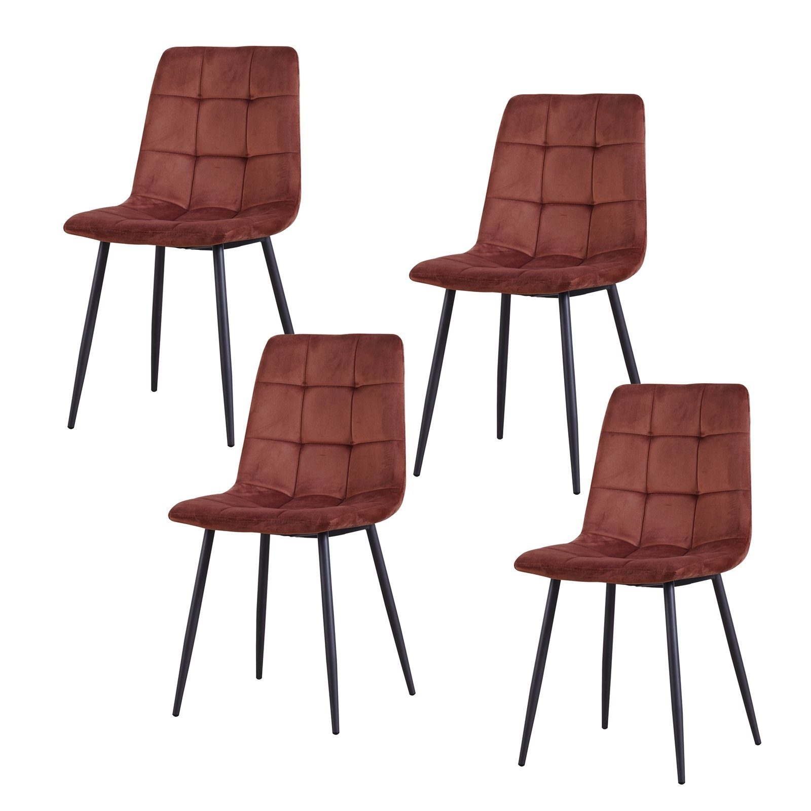 HTI-Living Esszimmerstuhl Stuhl Mesa Velvet 4er-Set (Set, 4 St), Esszimmerstuhl Samt Braun