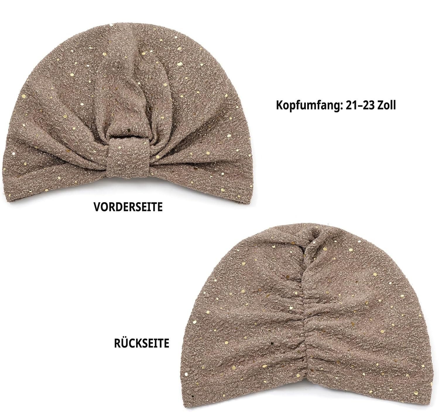 Zaewry Kopftuch Damen Paillettenkopftuch, Glitzer Vorbinde Kopftuch, Weiches Elastisches Kopftuch – Bild 5 von 5