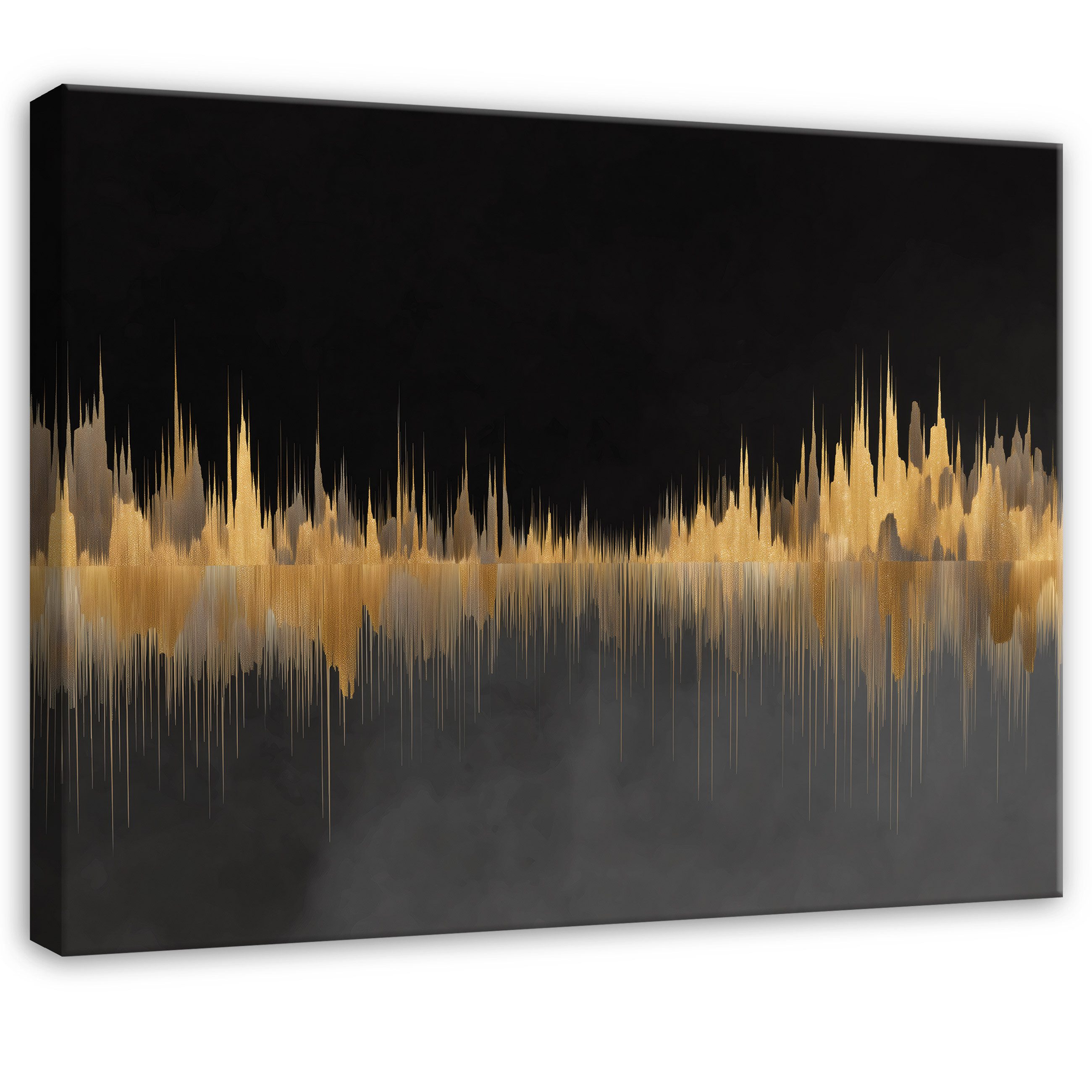 Wallarena Leinwandbild Abstrakt Gold Schwarz Grau günstig online kaufen