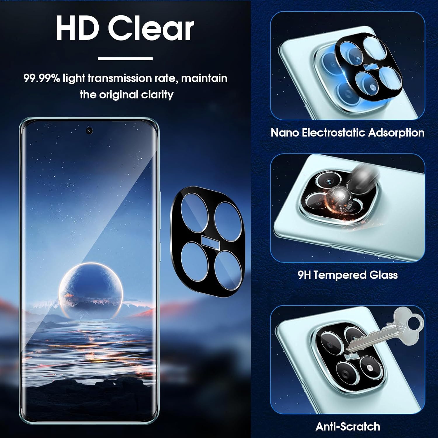 CLM-Tech Kameraschutzglas 2X für Xiaomi Redmi Note 15 Pro 5G 6,83 Zoll, (Nicht 4G) Linse 9H Glas - Folie kristallklar Panzerglas, 2 Stück, Kratzfest – Bild 5 von 5