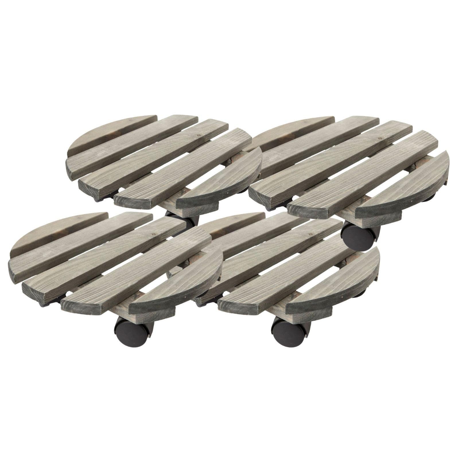 Centi Pflanzkübel Runder Buchenholz Pflanzenroller anthrazit (4er-Set, 1 St günstig online kaufen