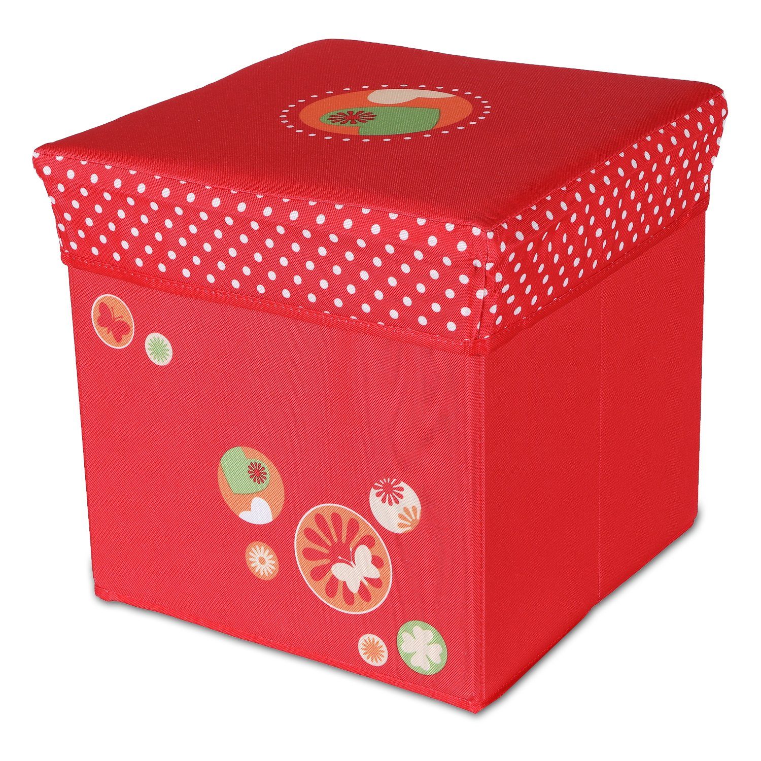 Home4Living Sitztruhe Sitzwürfel Kinder Sitzbox Spielzeugbox Glück Hocker, klappbar, Motiv Glück