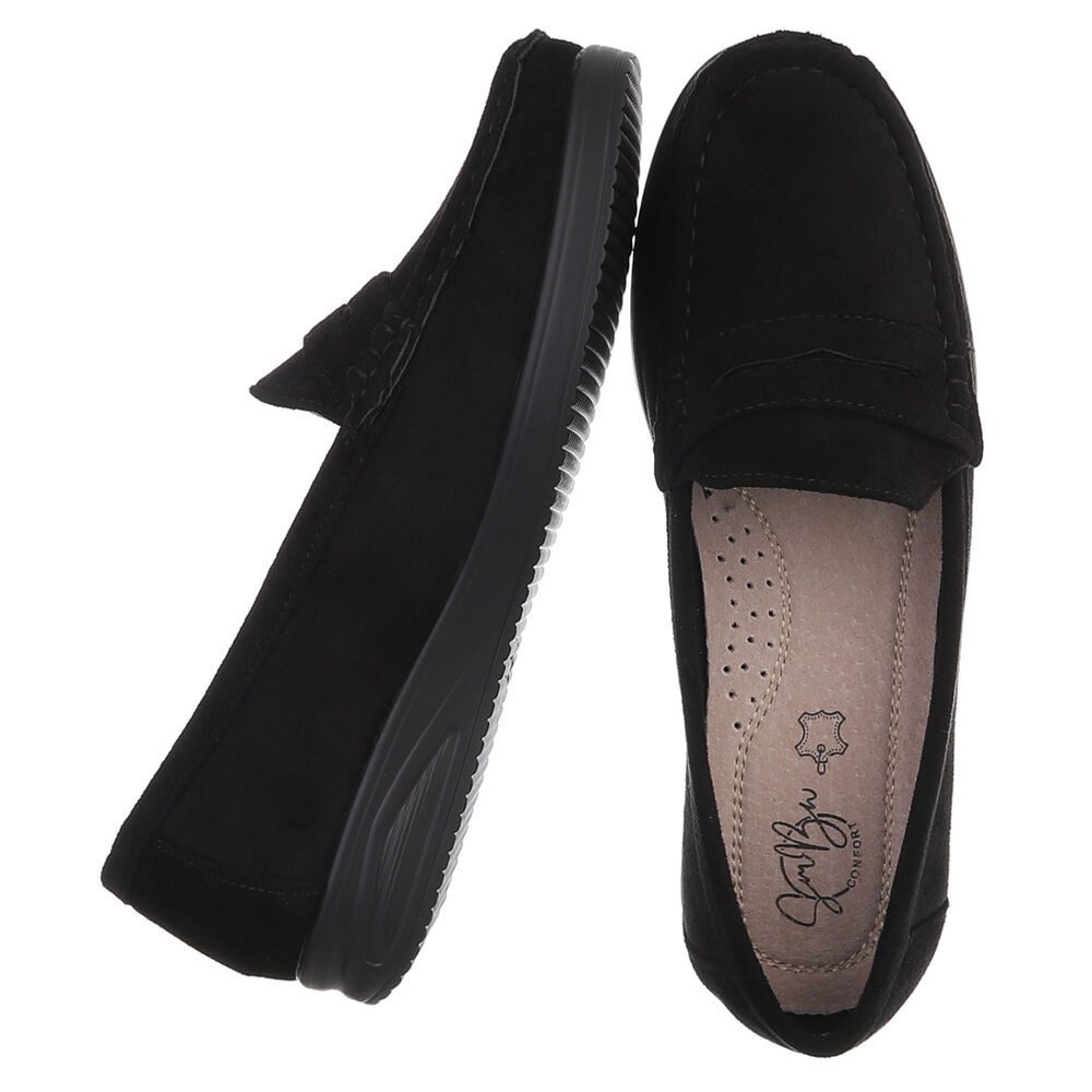 Ital-Design Elegante Loafer für Damen aus hochwertigem Material Slipper (91117420) ultraleichte und komfortable Sohle