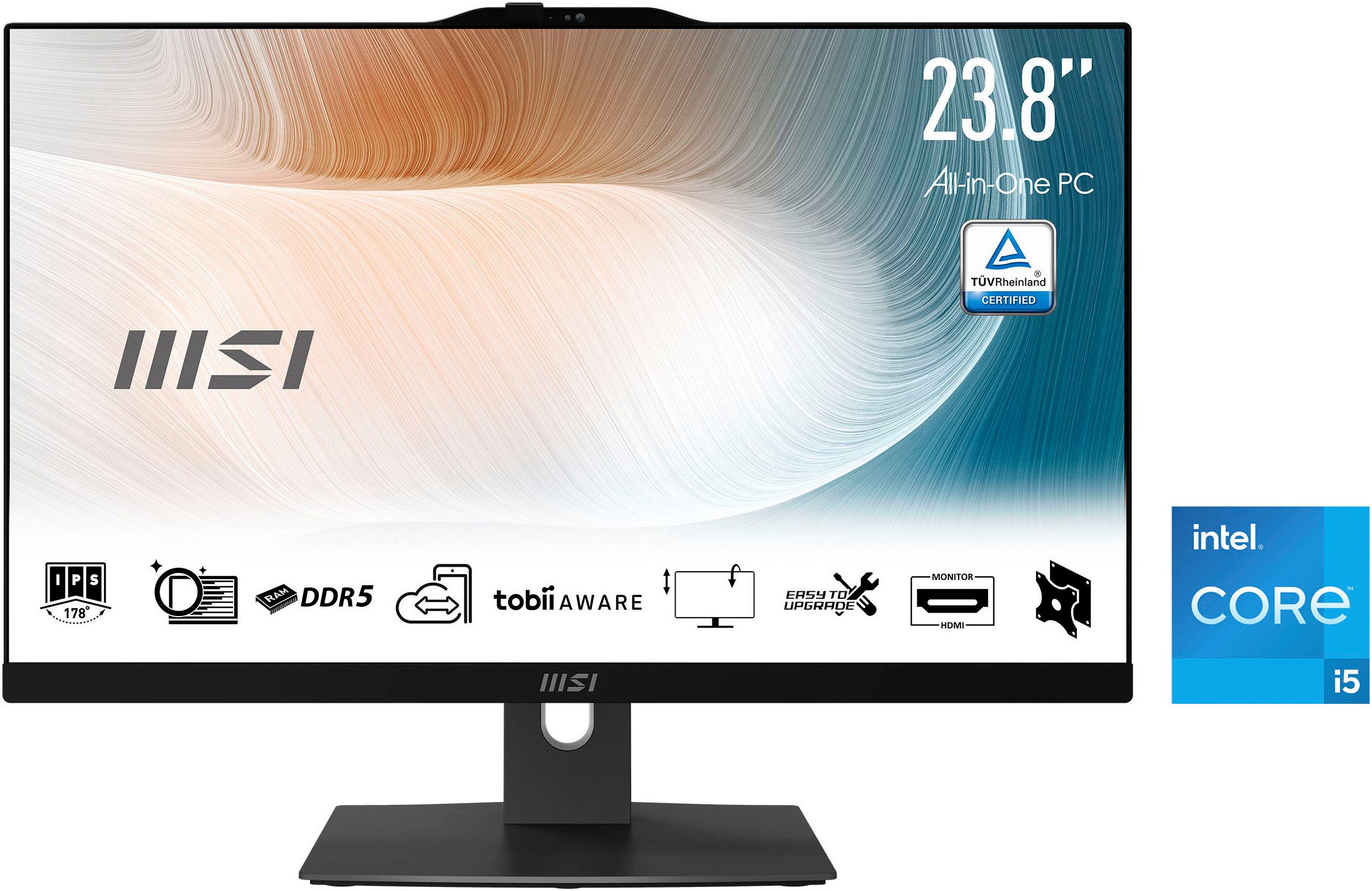 MSI Modern AM242P 1M-1868DE All-in-One PC (23,8 Zoll, Intel Core 5 120U, Intel Graphics, 16 GB RAM, 512 GB SSD, Luftkuhlung)