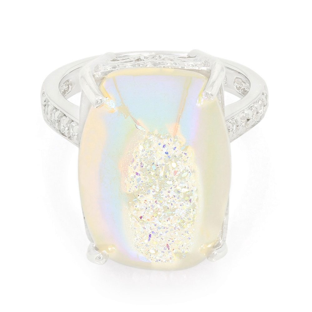 Cavill Perlenring Cavill Ring 925 Sterlingsilber Perlmuttquarz 9,46 ct Topas weiß (1-tlg)