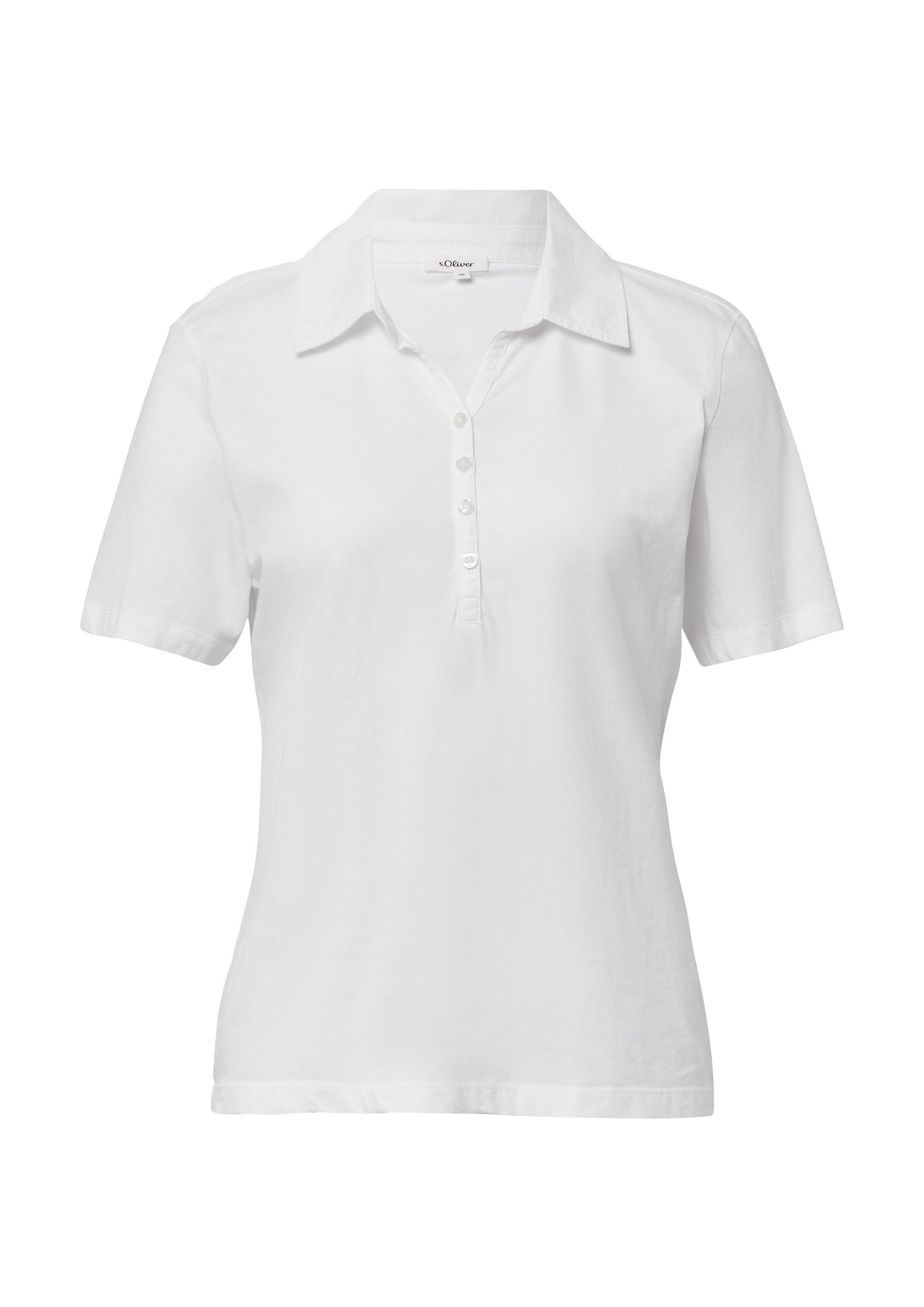 s.Oliver Kurzarmshirt T-Shirt Jersey-Polo mit Knopfleiste günstig online kaufen