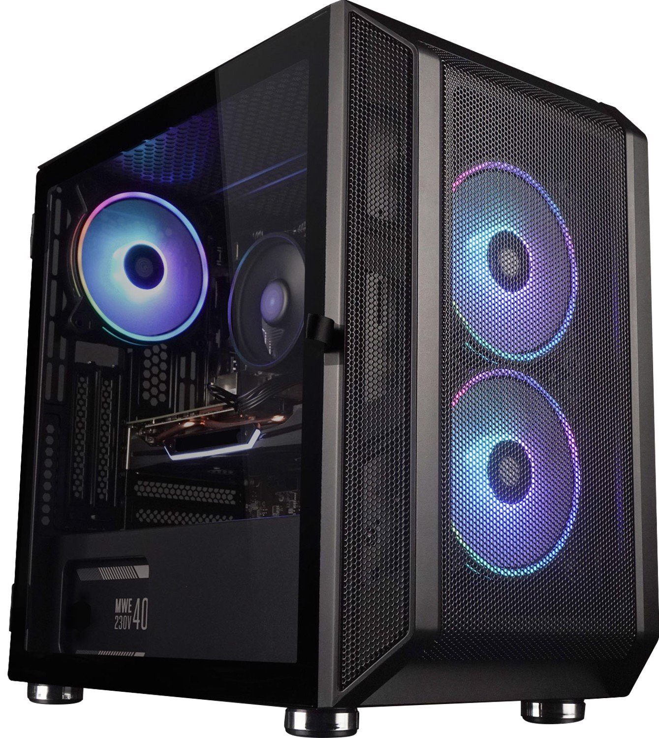 Kiebel Raptor Cube Gaming-PC (AMD Ryzen 7 AMD Ryzen 7 5700X, RX 6750 XT, 32 GB RAM, 1000 GB SSD, Luftkühlung, ARGB-Beleuchtung)