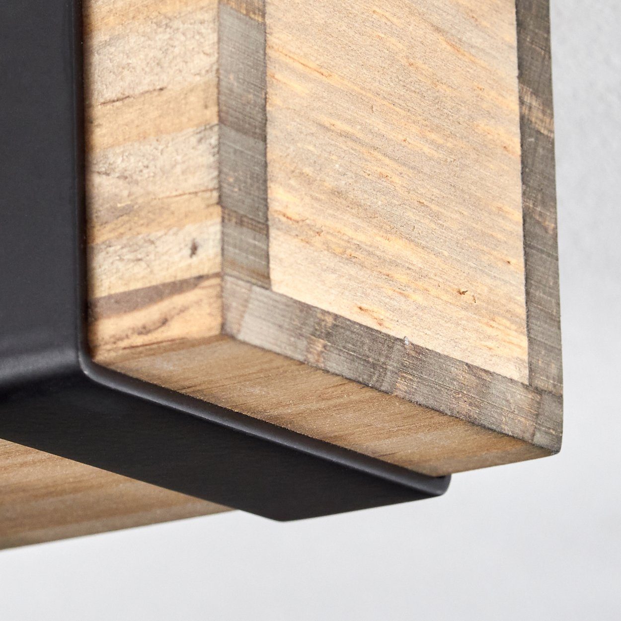 GU10 in Schwarz/Natur, Metall/Holz moderne Leuchtmittel Deckenleuchte Leuchtmittel, verstellbaren 3x Deckenleuchte Schirmen, ohne ohne mit hofstein aus Deckenlampe
