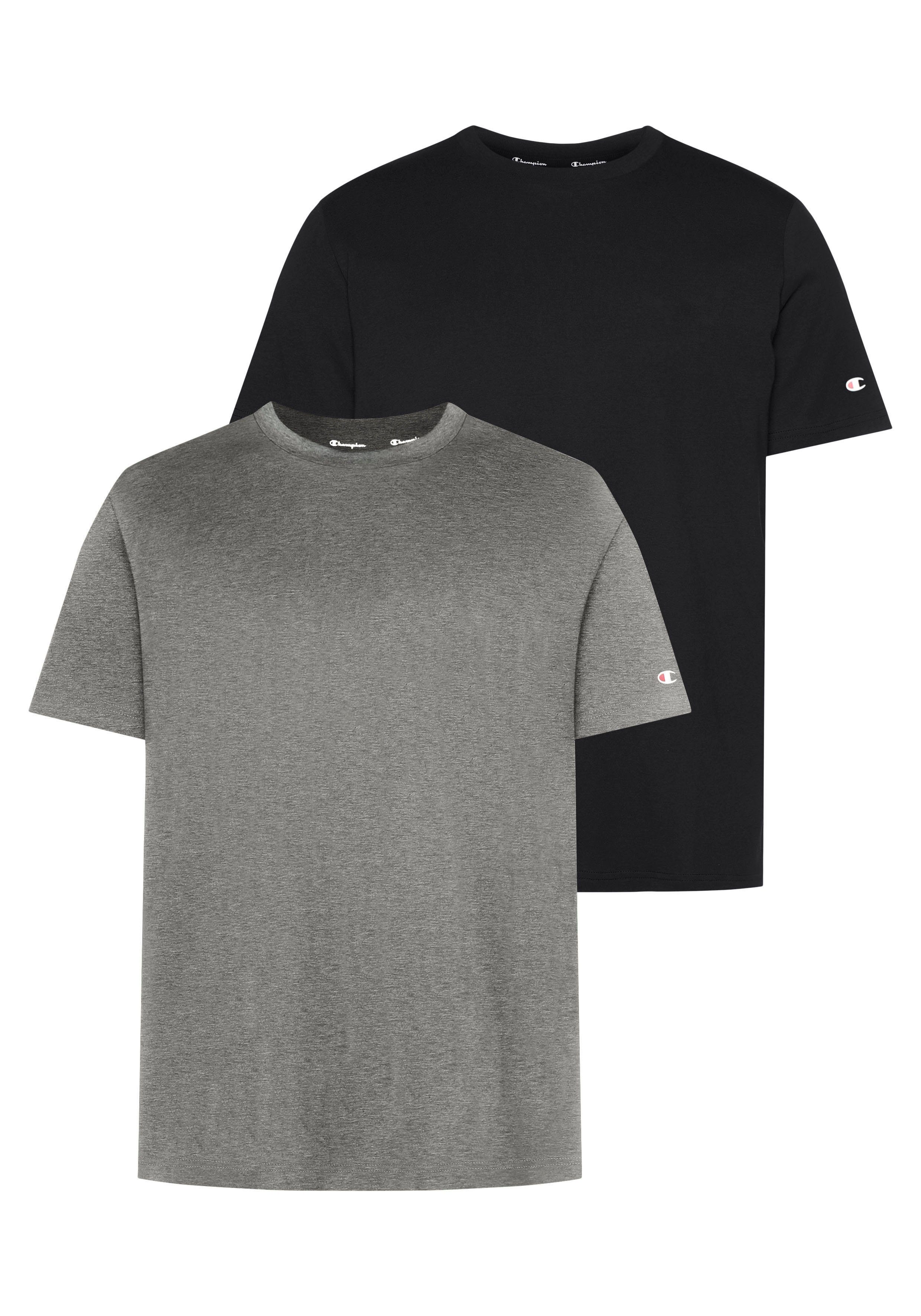 Champion T-Shirt Classic 2pack Crewneck T-Shirt (Packung, 2-tlg) grau+schwarz