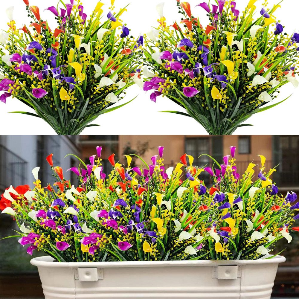 Kunstblumenstrauß Künstliche Blumen Balkon Kunstblumen Außen Blumenstrauß, Agger, für Balkonkasten, Innen Außenbereich Outdoor Zuhause,Büro,Party