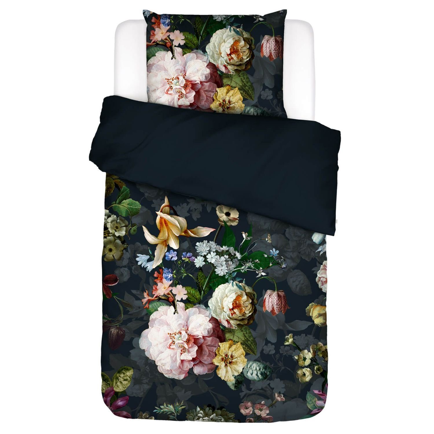 Essenza Bettwäsche Fleurel Indigo Blue, Flanell, 2 teilig, Floral, Flanell günstig online kaufen