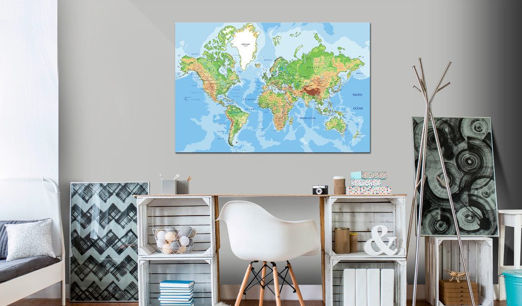 Artgeist Pinnwand World Geography [Cork Map] günstig online kaufen