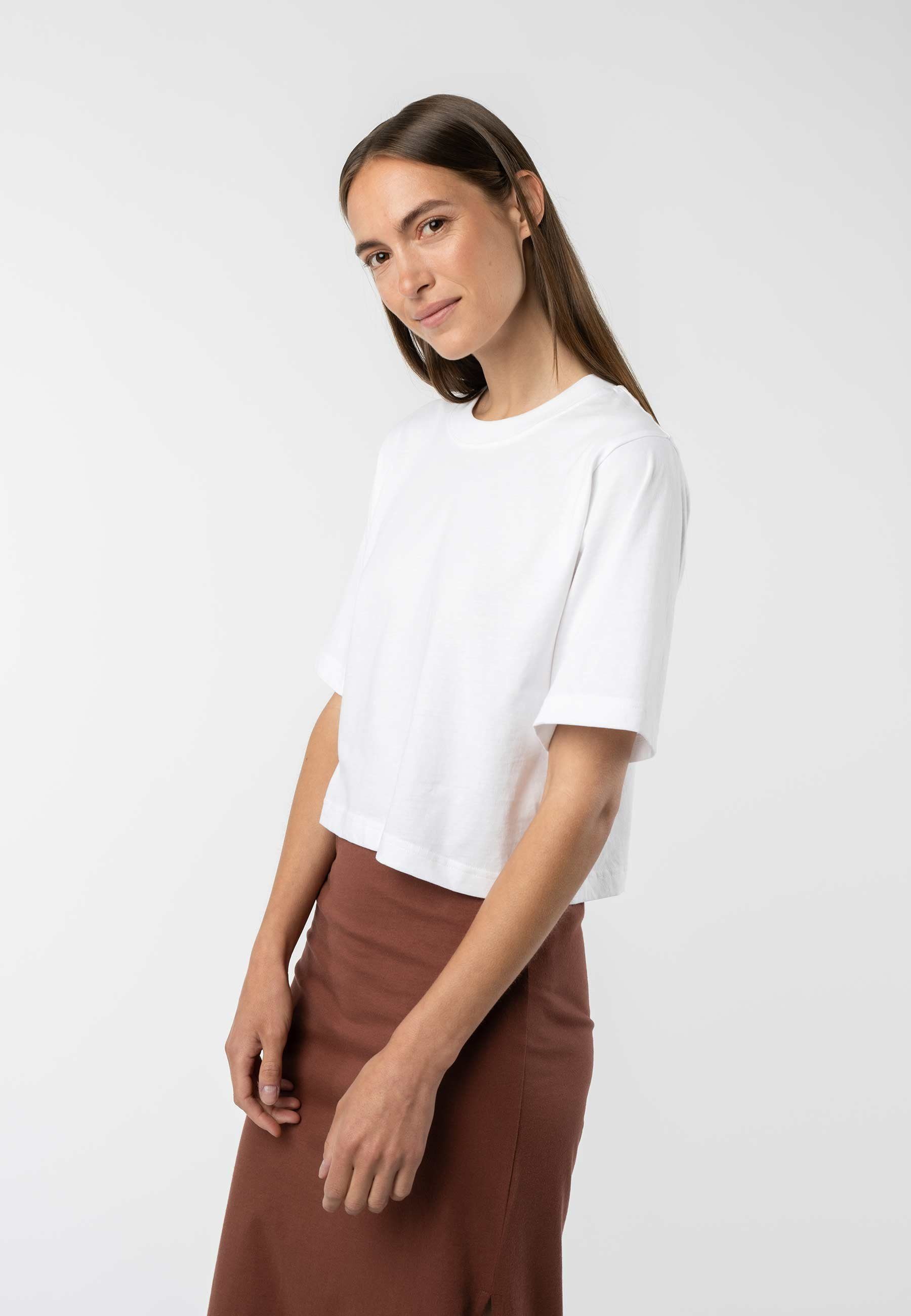 MELA Kurzarmshirt Cropped T-Shirt DESNA Rippbündchen günstig online kaufen