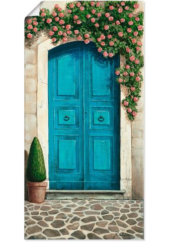 Artland Paveikslas »Blaue durys su Kletterrose...
