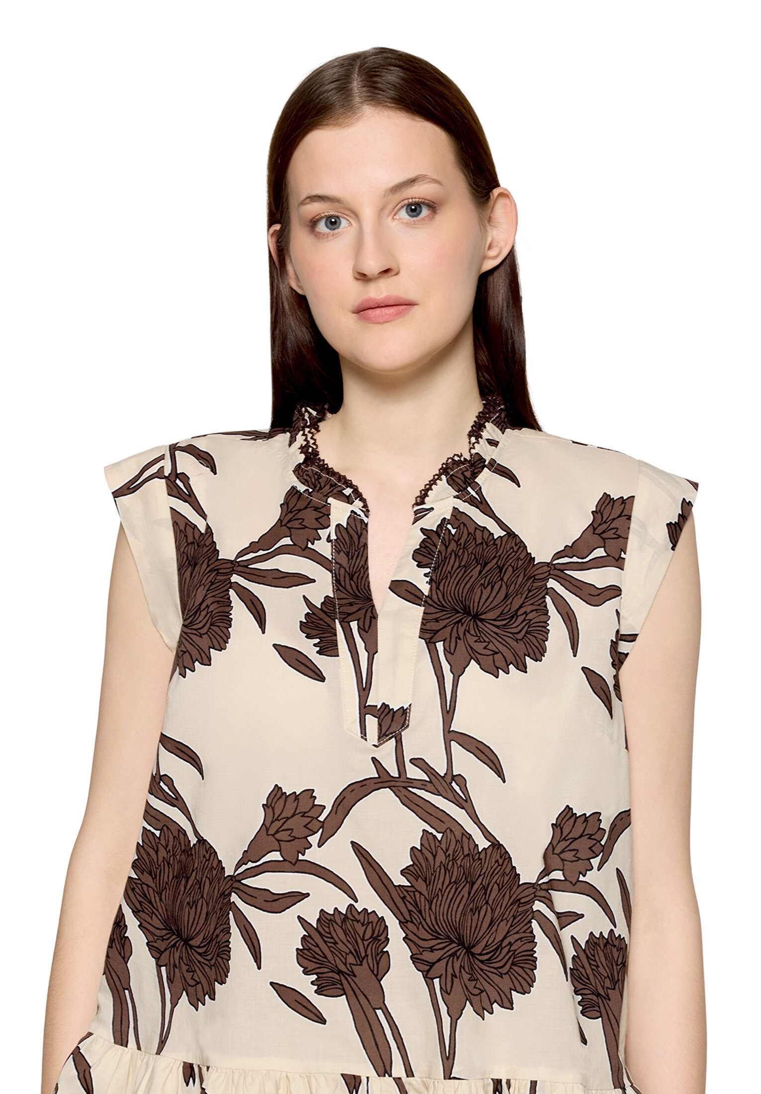 Cartoon Schlupfbluse Damen mit Raffung