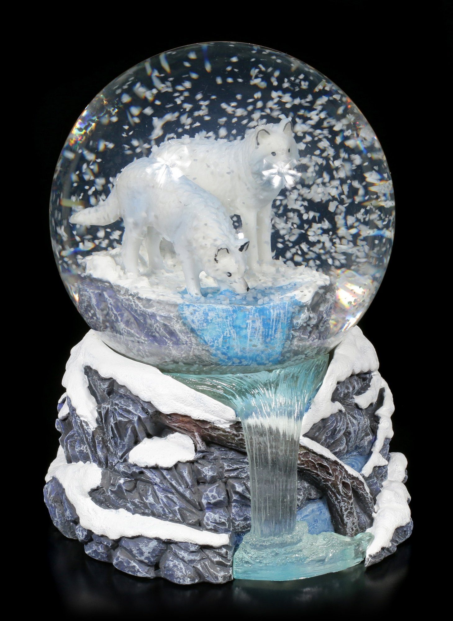 Figuren Shop GmbH Schneekugel Schneekugel mit Wölfen - Warriors of Winter - Lisa Parker - Fantasy