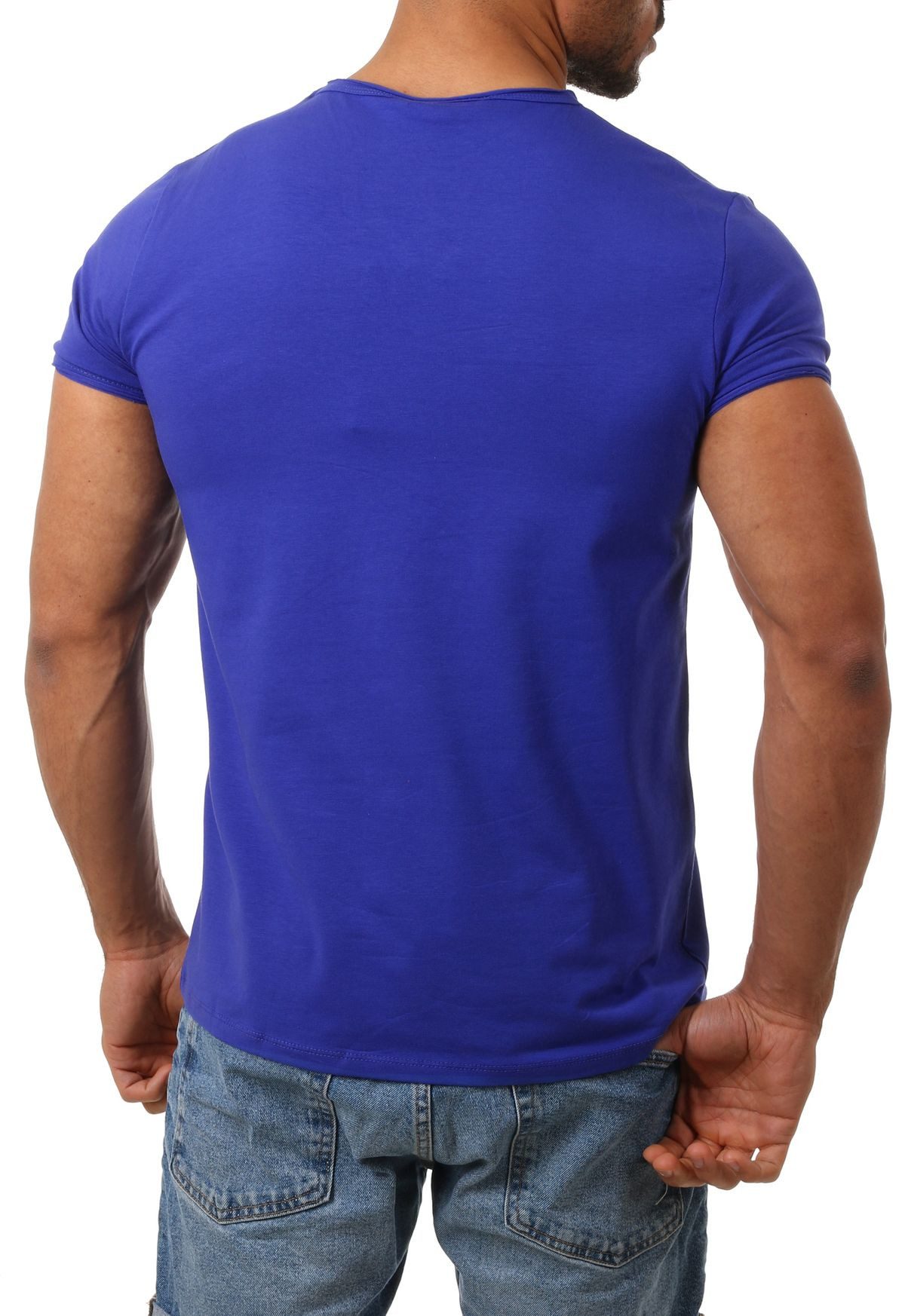CARISMA T-Shirt Herren Uni Basic 4066 tief-breit geschnittener Ausschnitt v günstig online kaufen