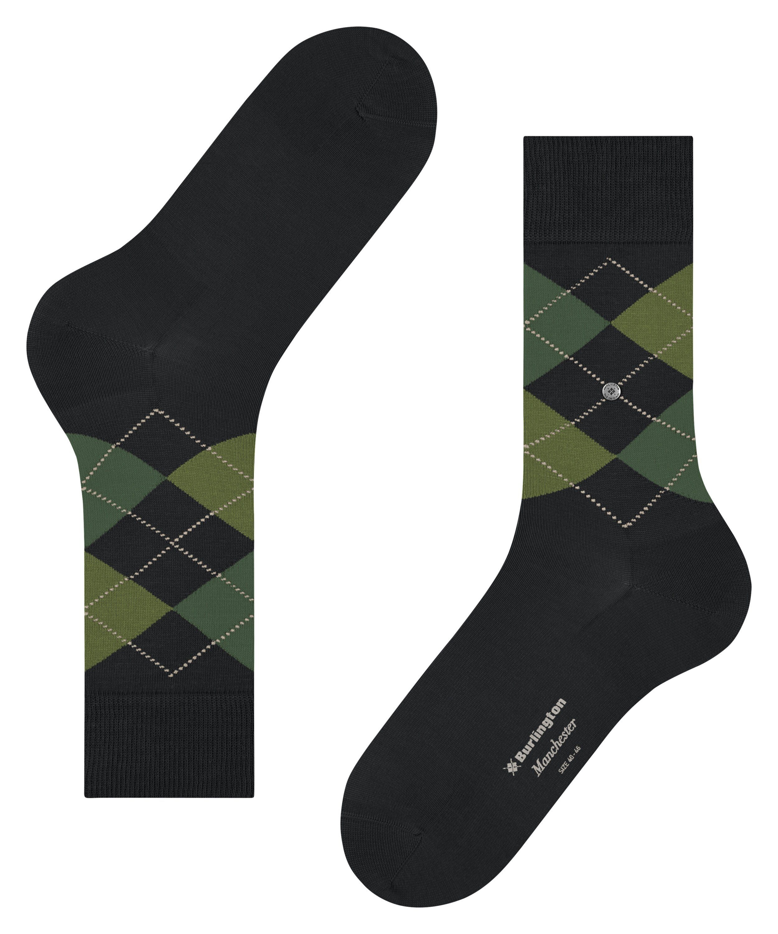 (1-Paar) Manchester Burlington black Socken (3002)