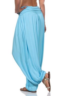 Aurela Damenmode Haremshose Pluderhose sommerlich leichte Yogahose luftige Sommerhose (1-tlg) unifarben, angenehmer Tuchstoff