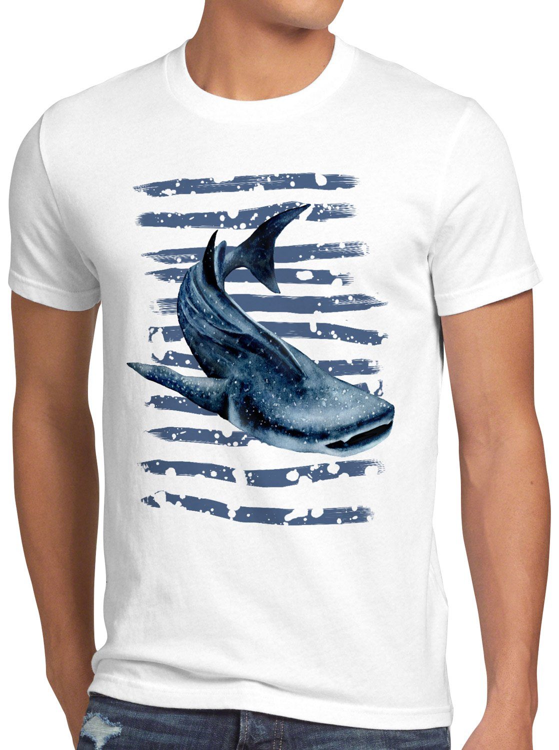 style3 Print-Shirt Herren T-Shirt Walhai tauchen safari ozean meer