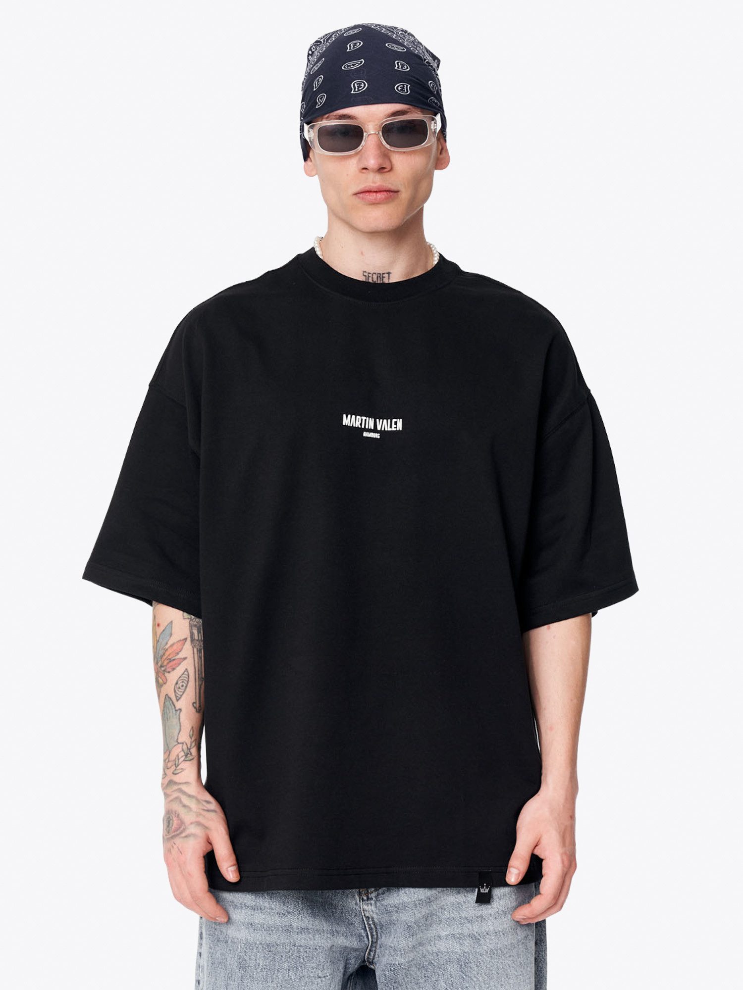 Martin Valen T-Shirt Übergroßes Grafik-Slogan T-Shirt
