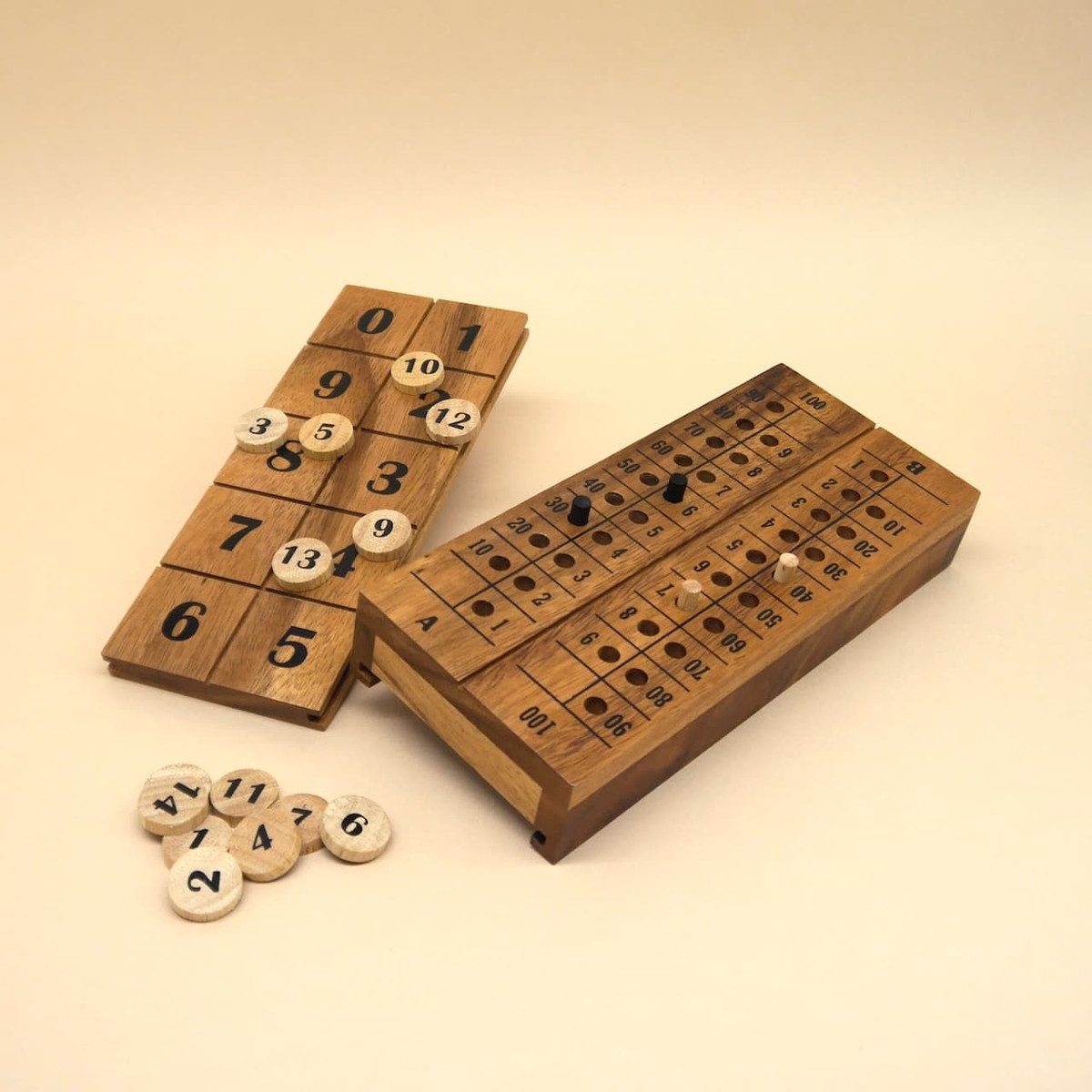 ROMBOL Denkspiele Spiel 15 - taktisches Zähl- und Rechenspiel, Brettspiel, Holzspiel