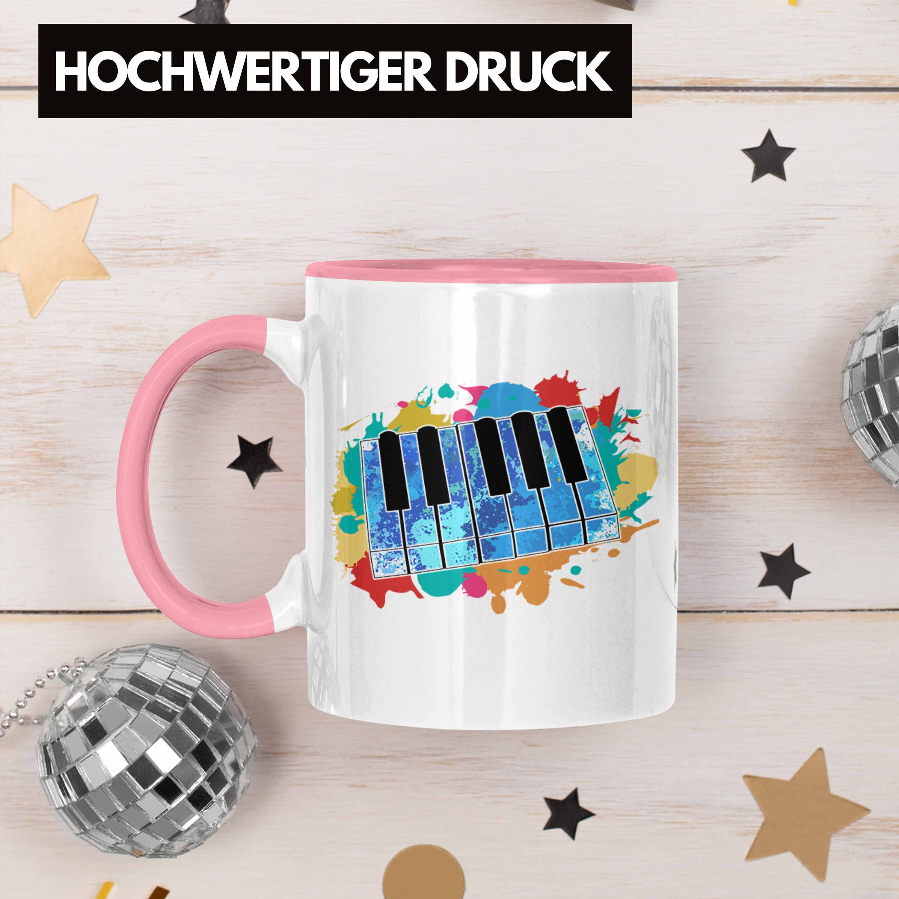 Tasse Band Musiker Keyboarder Spieler Geschenk Trendation Geschenkid Tasse Keyboard für Rosa