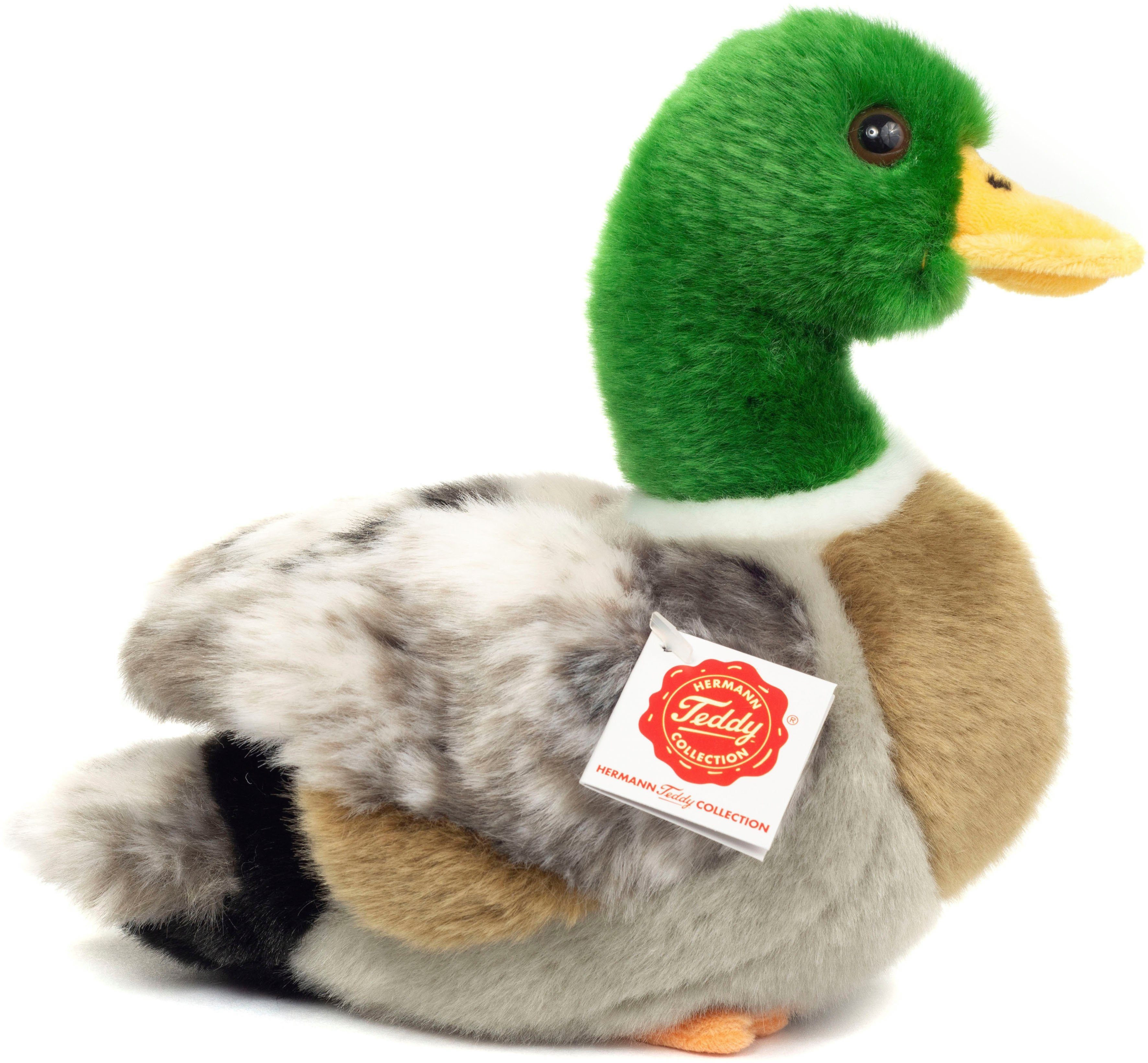 Teddy Hermann® Kuscheltier Wildente 24 cm, grün/grau/braun, zum Teil aus recyceltem Material
