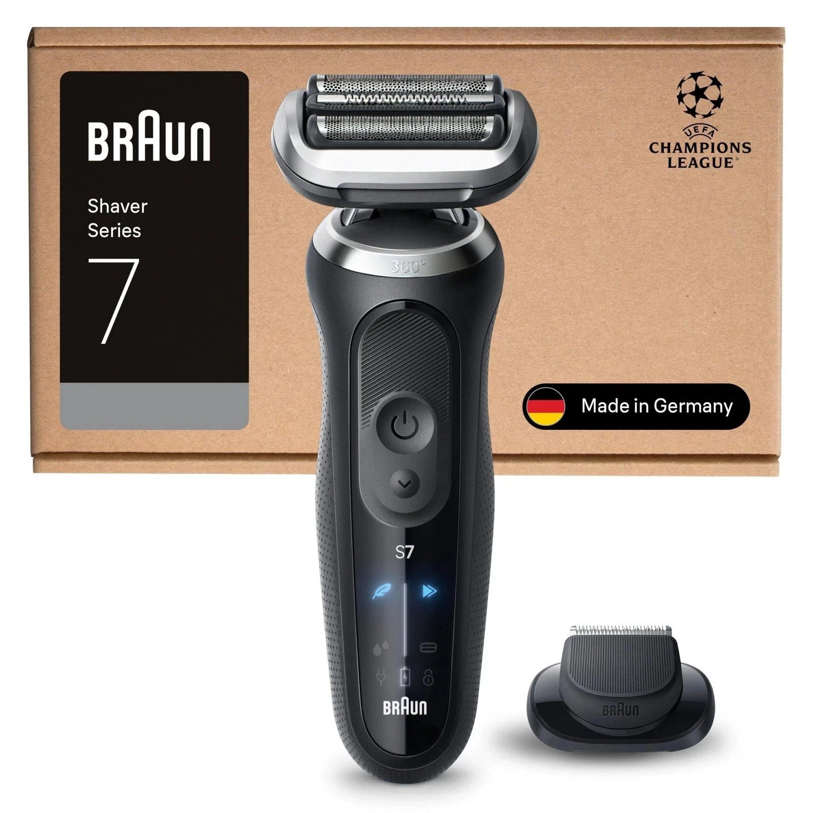 Braun Nassrasierer Braun Series 7 Elektrorasierer 72-N1200s, Rasierapparat Wasserdicht 60min Champions League Edition