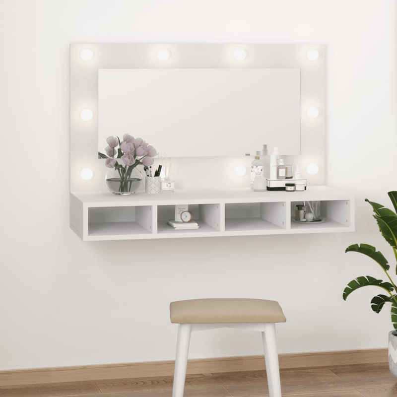 vidaXL Badezimmerspiegelschrank Зеркалоschrank mit LED Weiß 90x31,5x62 cm (1-St)