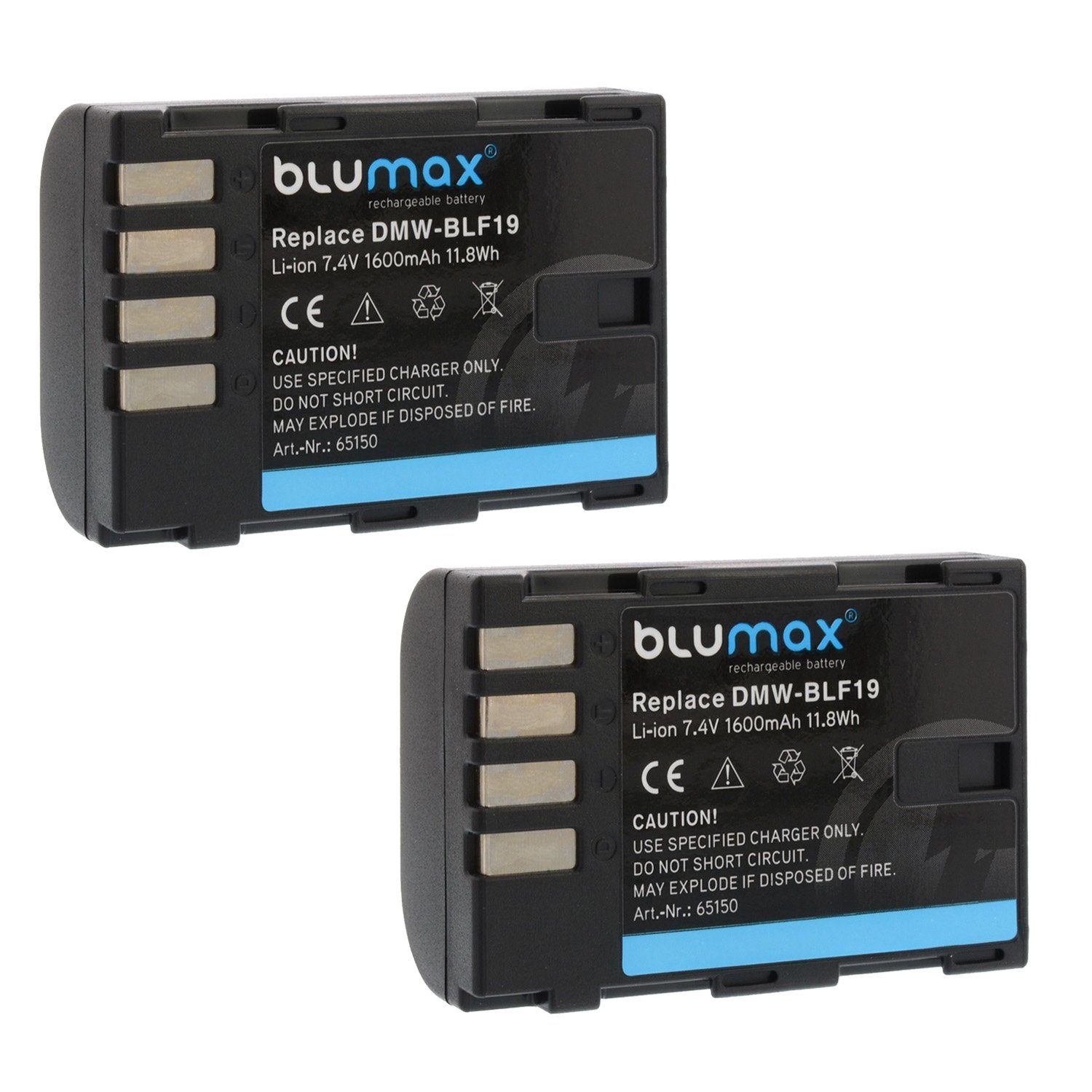 Blumax Set Lader 7,2V Panasonic DMW-BLF19 Kamera-Akku 1600mAh mit für