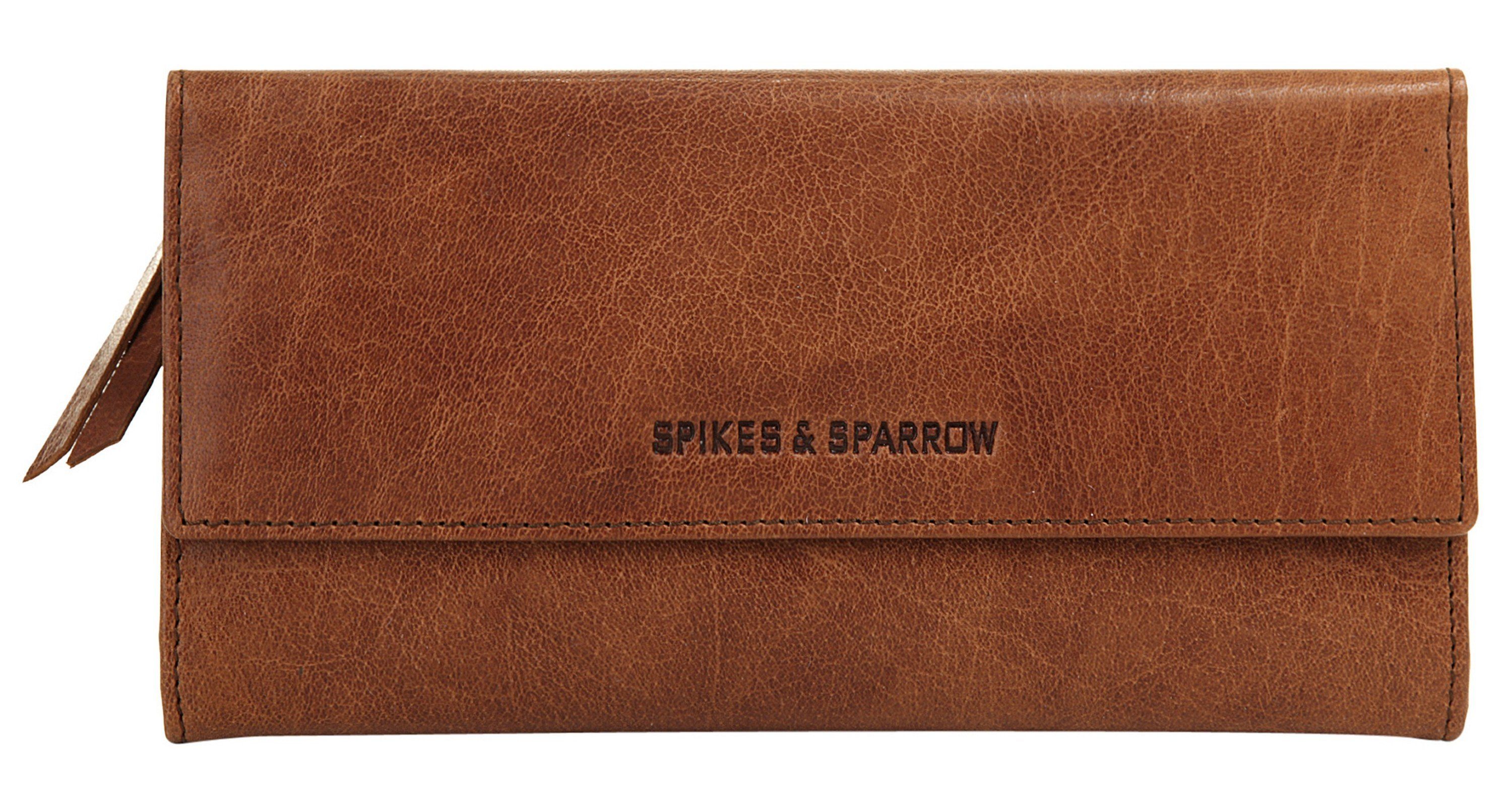 Spikes & Sparrow Geldbörse, echt Leder cognac