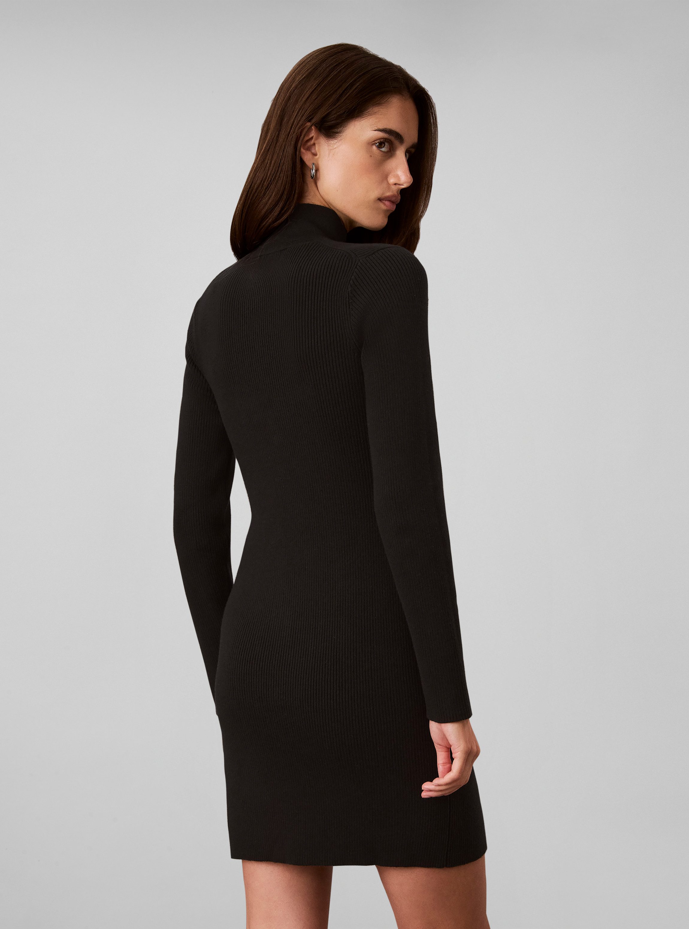 Calvin Klein Jeans Minikleid WOVEN LABEL MINIDRESS Regular fit mit Stehkragen – Bild 3 von 5