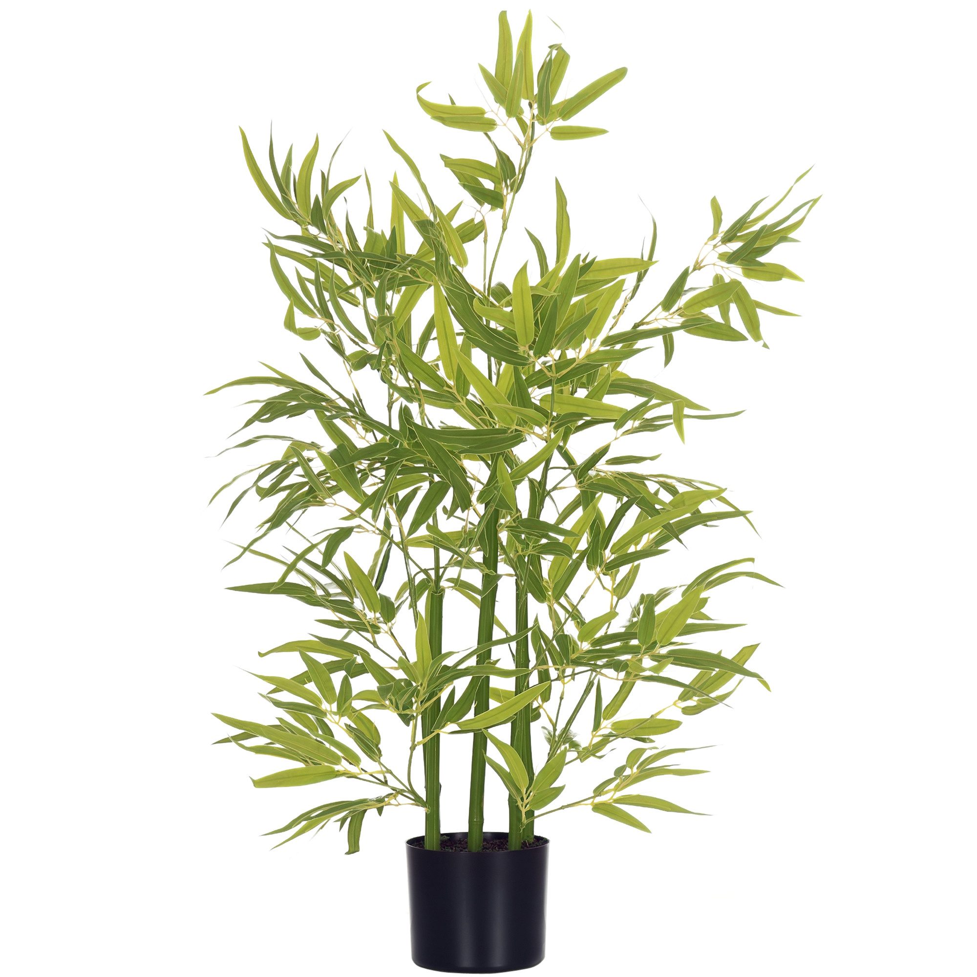 Kunstpflanze Künstliche Pflanze im Topf für den Innenbereich Bambus, HOMCOM, Höhe 90 cm, Deko für Wohnzimmer, Schlafzimmer, Garten