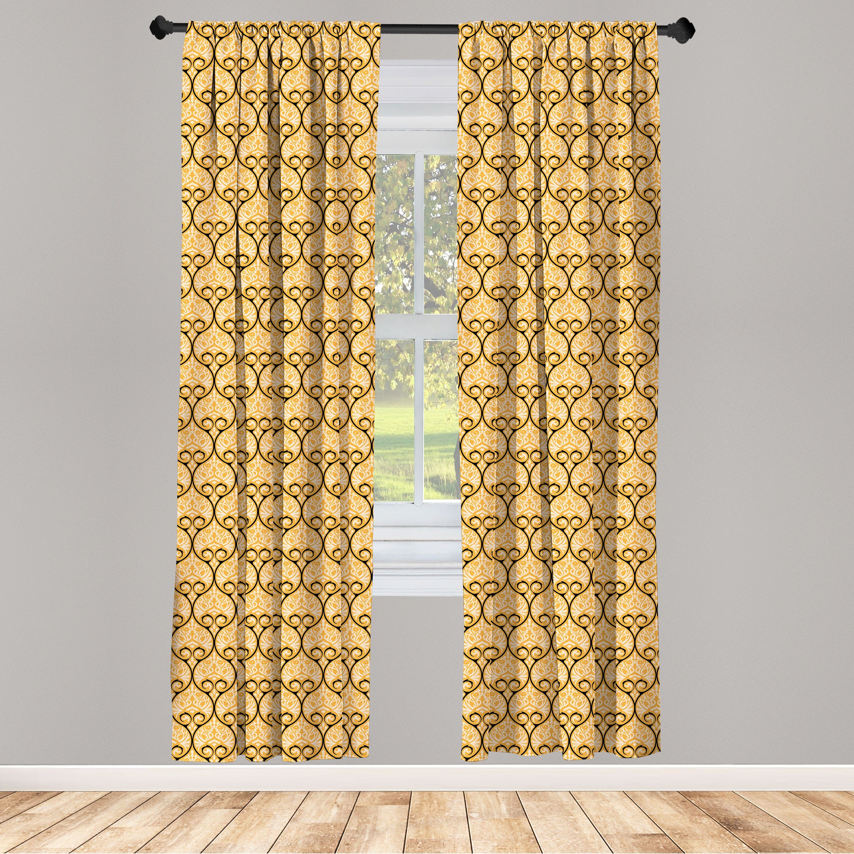 Gardine Vorhang für Wohnzimmer Schlafzimmer Dekor, Abakuhaus, Microfaser, Kunst ornamentale Details
