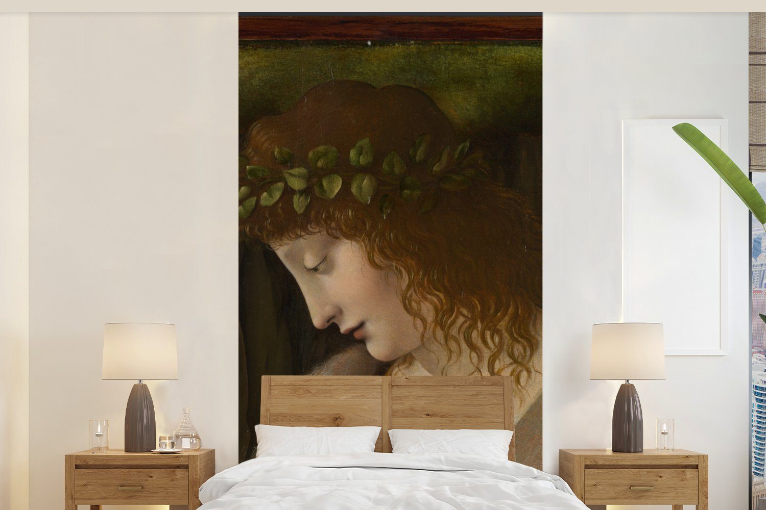 MuchoWow Fototapete Narzisse - Leonardo da Vinci, Matt, bedruckt, (2 St), Vliestapete für Wohnzimmer Schlafzimmer Küche, Fototapete