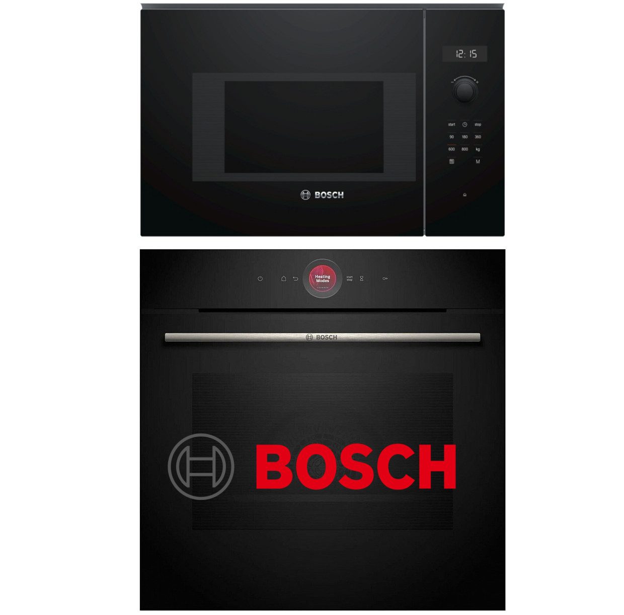 BOSCH Backofen-Set Bosch Einbaubackofen Serie 8 Home Connect mit Mikrowelle Schwarz, mit Teleskopauszug nachrüstbar