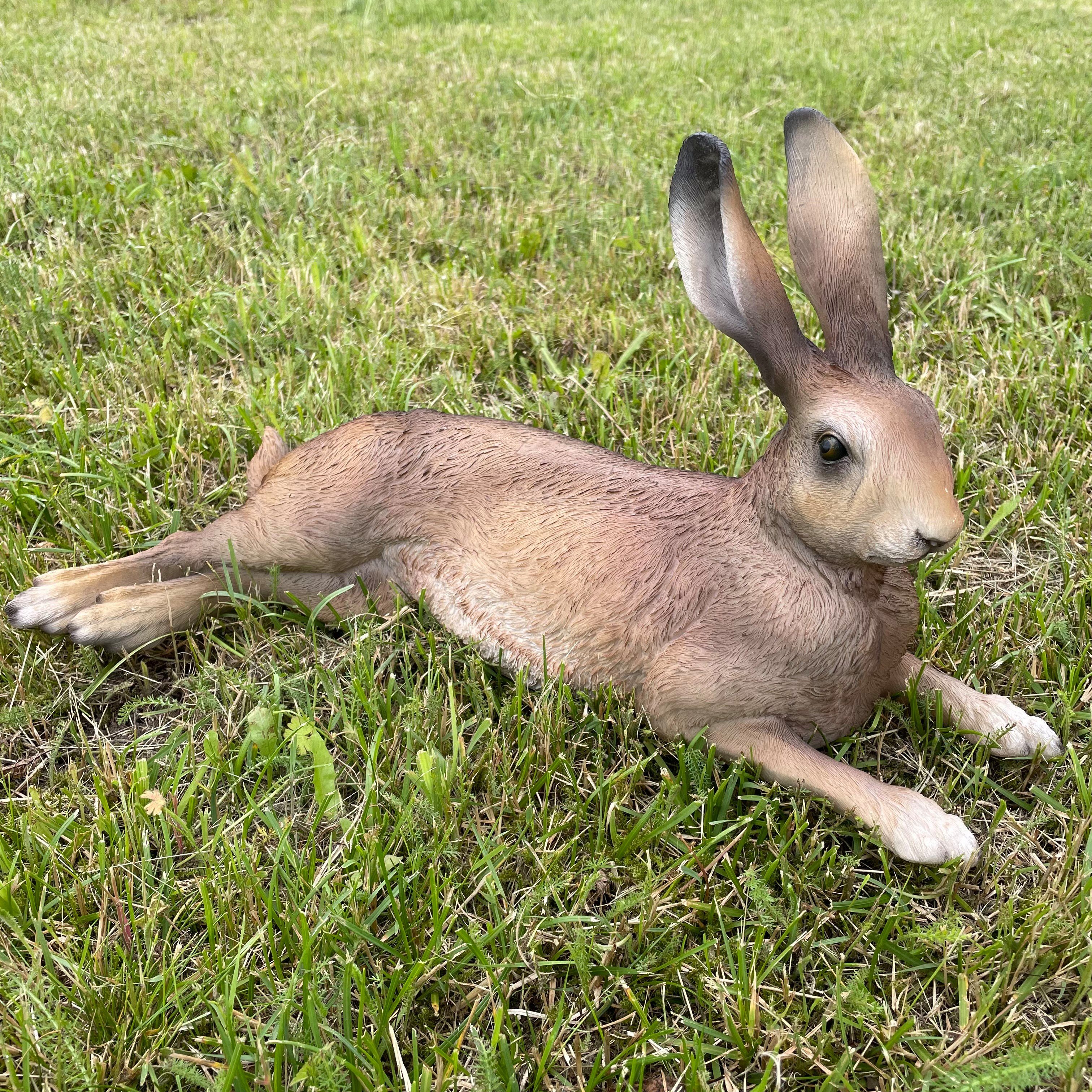 Online-Fuchs Gartenfigur Hase liegend für außen Dekofigur Kaninchen ...