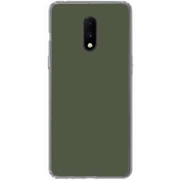 MuchoWow Handyhülle Grün - Einfarbig - Olivgrün, Phone Case, Handyhülle OnePlus 7, Silikon, Schutzhülle